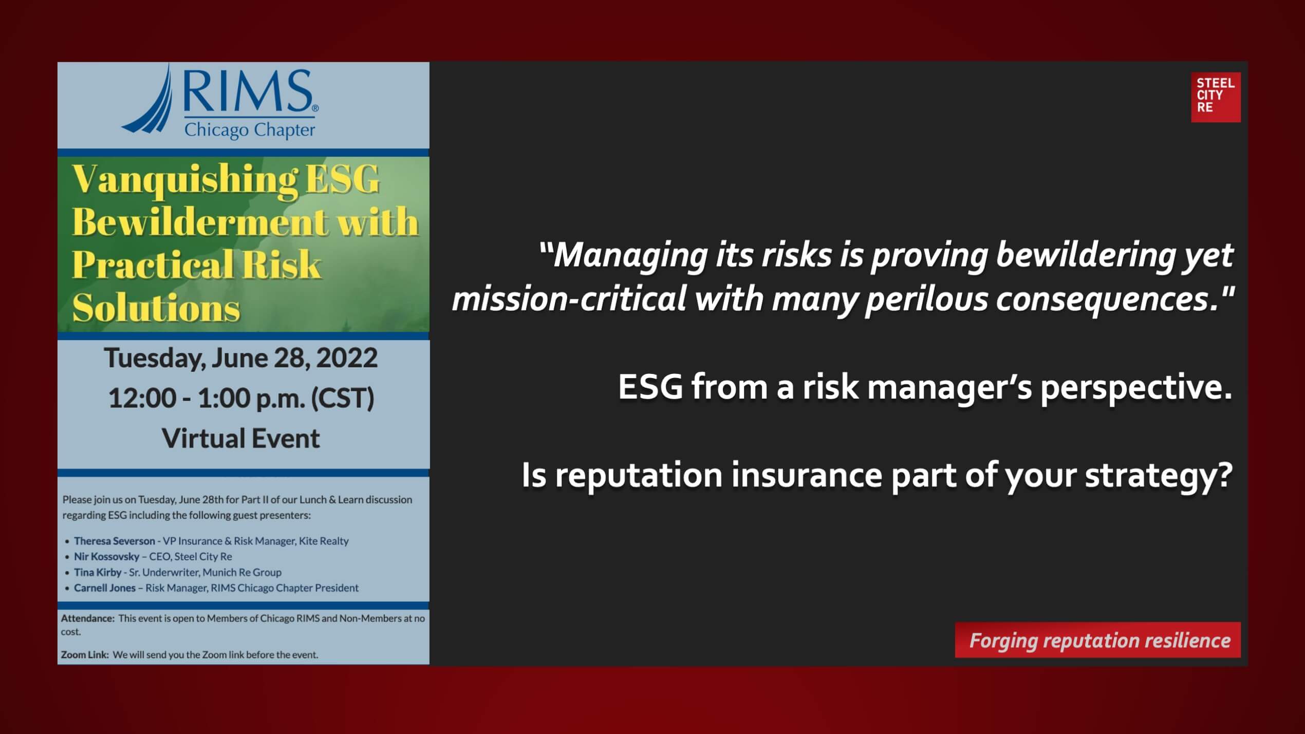 ESG risk webinar Chicago RIMS
