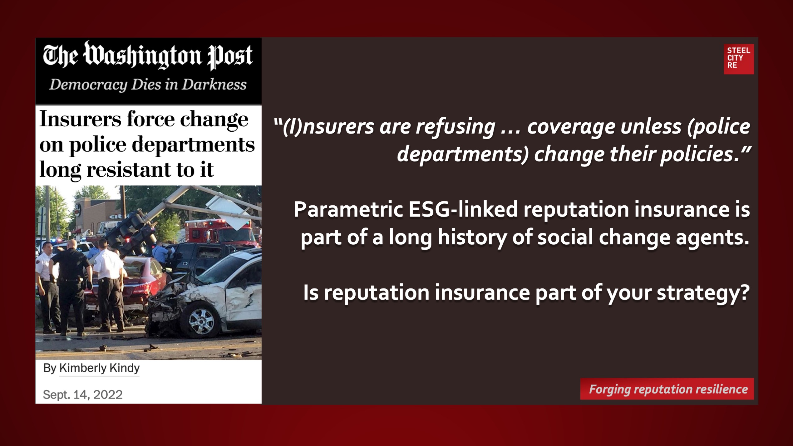 Insurance Drives ESG Adoption. Insurance has long been an agent of social change.