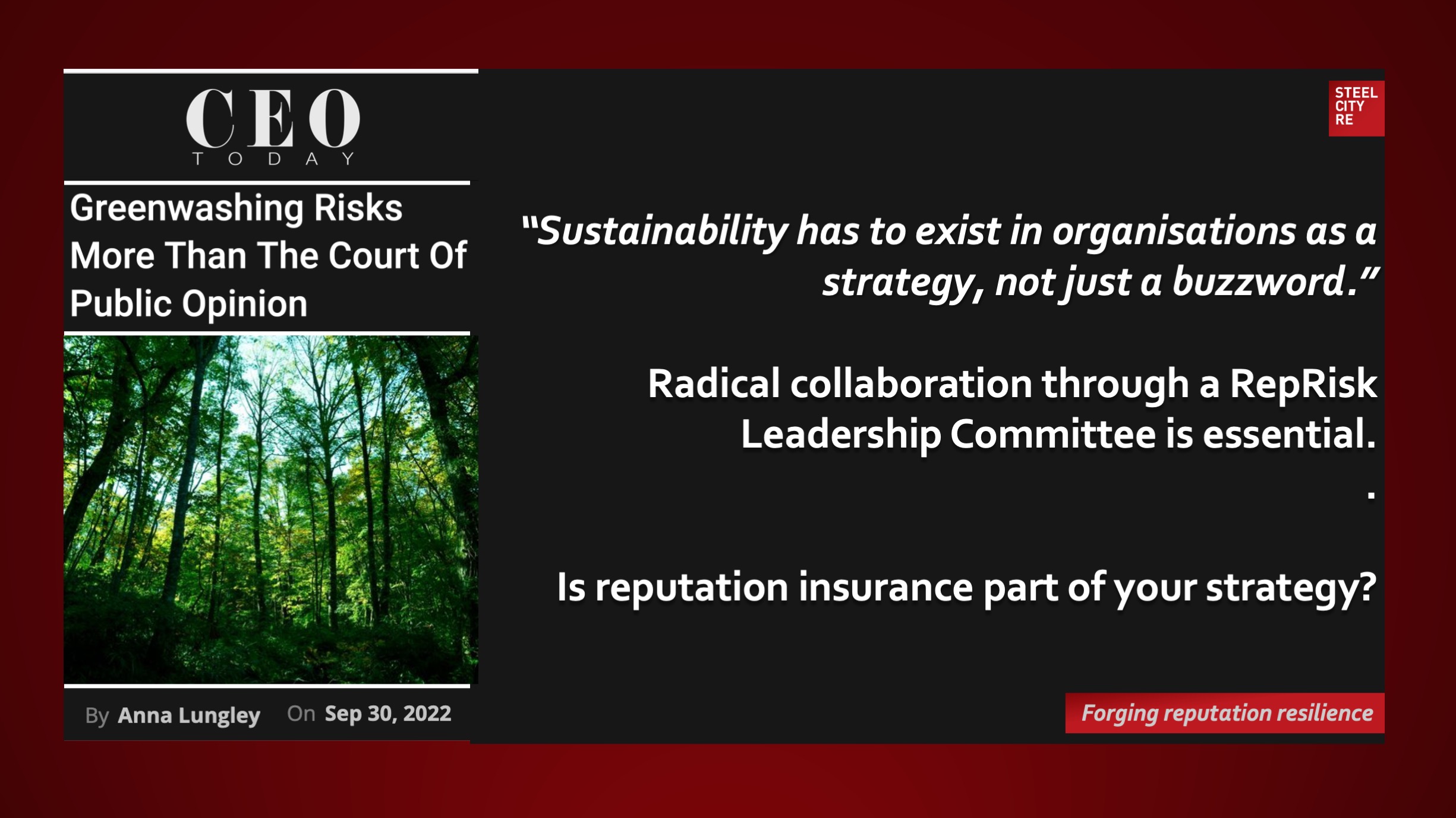 Radical collaboration for sustainability strategy. Sustainability has to exist in organisations as a strategy, not just a buzzword.