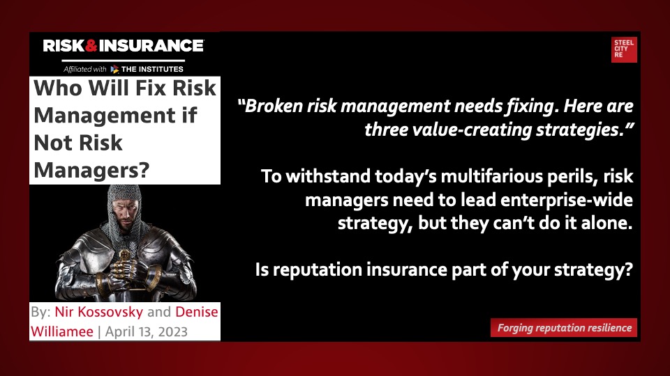 Broken risk management needs fixing. Here are three value-creating strategies.