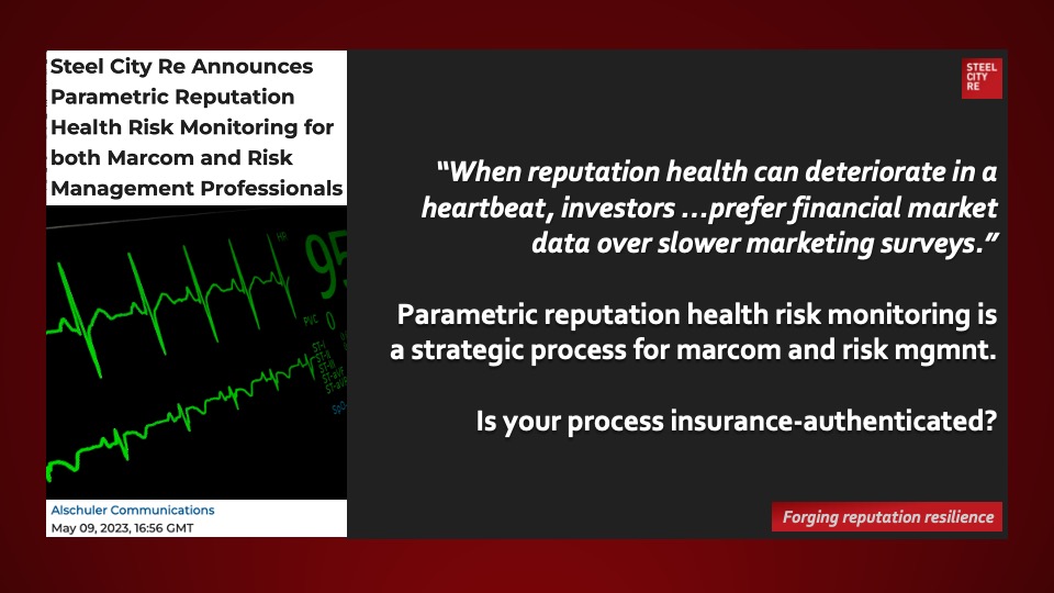 Parametric reputation health risk monitoring is a strategic process for marcom and risk management.