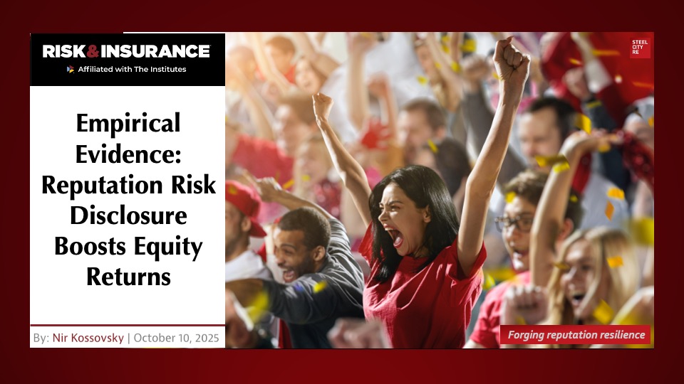 Empirical Evidence: Reputation Risk Disclosure Boosts Equity Returns
